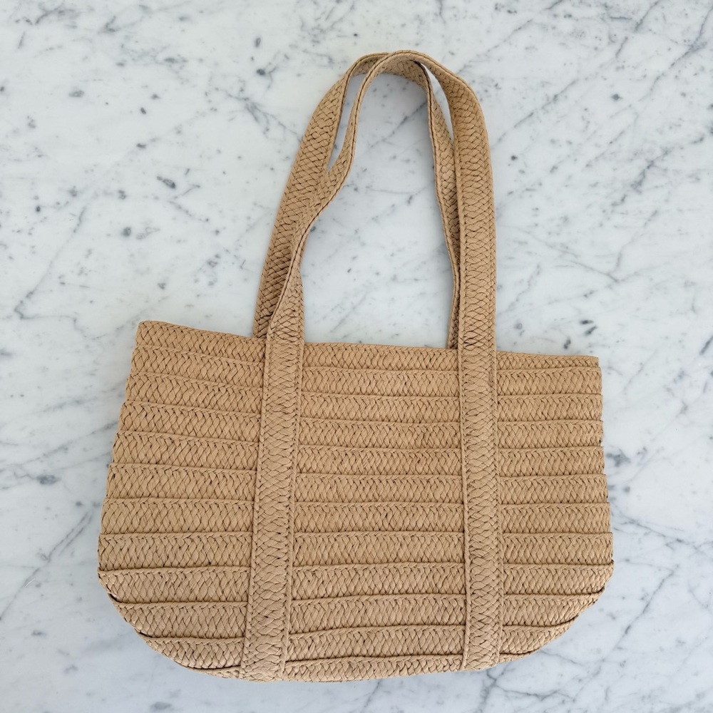 DRAPER JAMES Straw Tote Shoulder Bag Handbag Boho Beach Bag 15x10